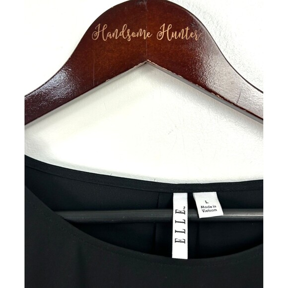 Elle Women Flared Tulip Pearl Sleeves Sz L Sheer Lightweight Flowy Blouse 1175T3 - Picture 8 of 10